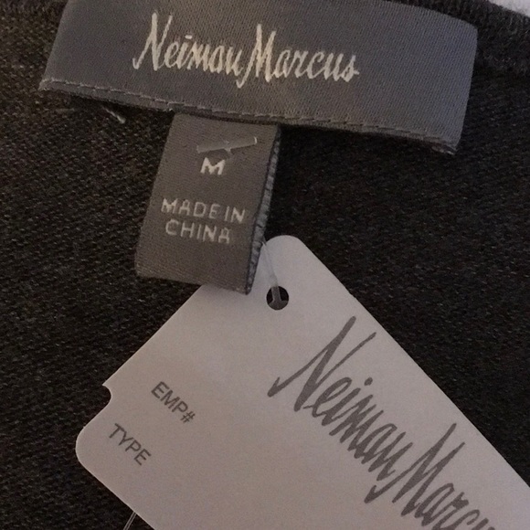 New Neiman Marcus Fringe Grey Sweater Top - Picture 4 of 4
